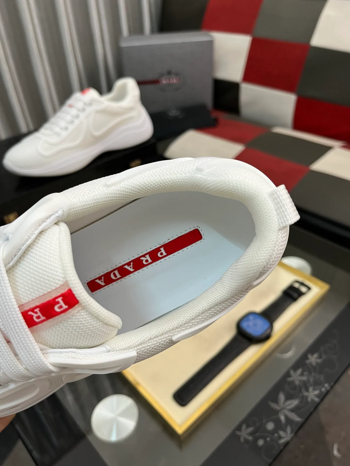 Men's shoes 💰400⌚️⌚️【PRADA】Prada casual shoes, originally developed 1:1, made of high-mercerized cowhide with imported cowhide, silk sheepskin lining, rubber outsole, comfortable and soft on the foot, size: 38-444️⃣Colors available